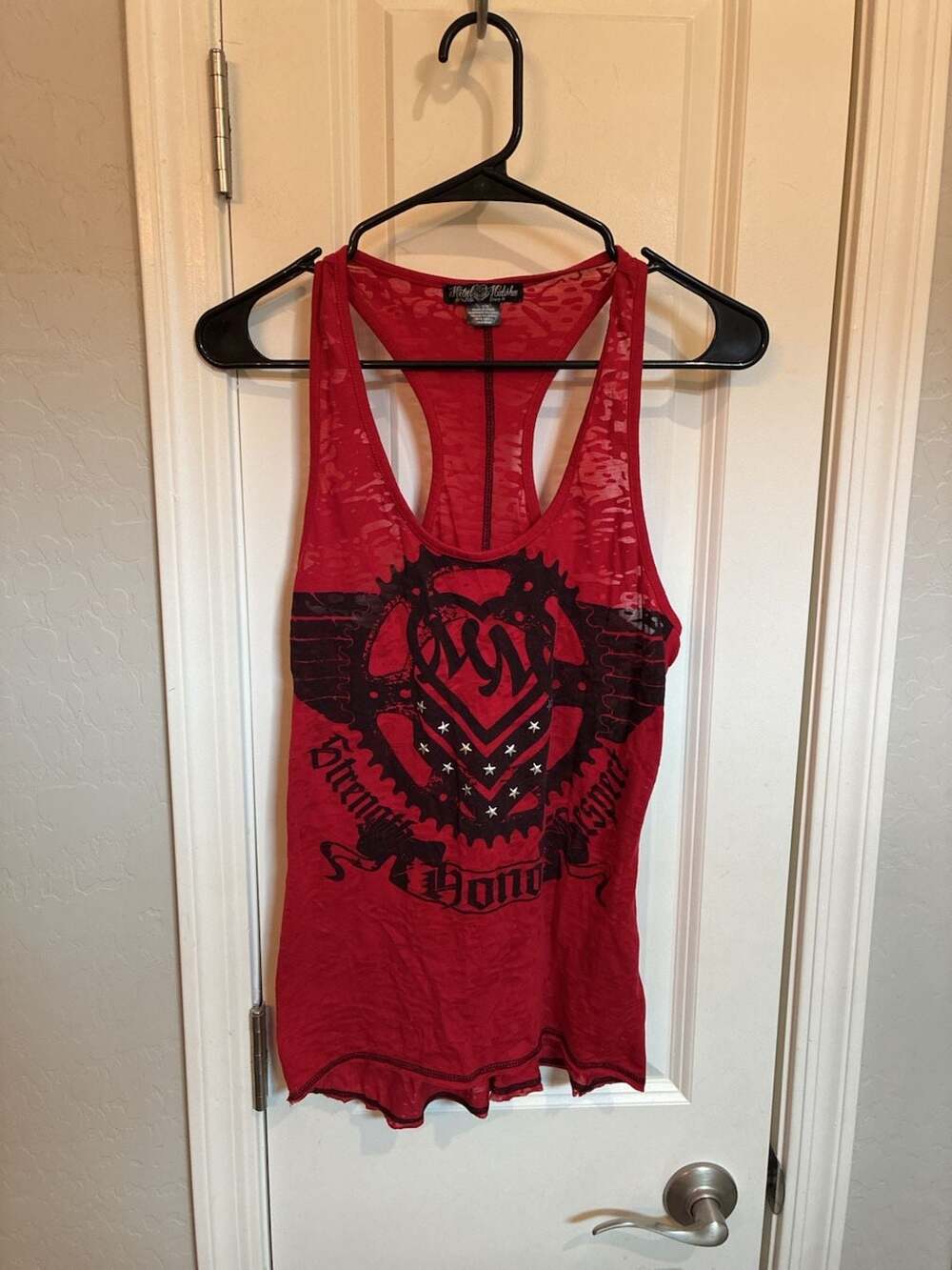Metal Mulisha Strength and Honor Graphic Racerback Tank Top in Red